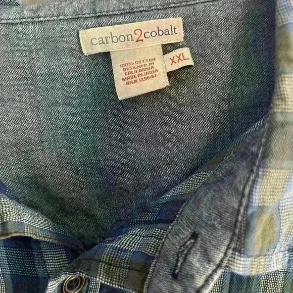Carbon2cobalt plaid button down shirt xxl‎ - Picture 4 of 4